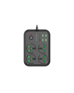 Multiprise EARLDOM SC25 4 Prises + 4 USB + 2 USB-C - Noir