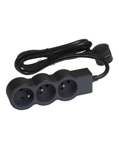 Multiprise LEGRAND 3*2P+T 16A 3M - Noir et Gris foncé