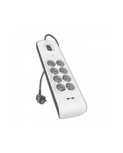 Multiprises BELKIN 8 prises avec 2 ports USB - BLANC	