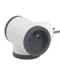 Multiprises LEGRAND 3 Prises 2P+T 16A 230V Avec Sorties Latérales - Blanc&Gris foncé 