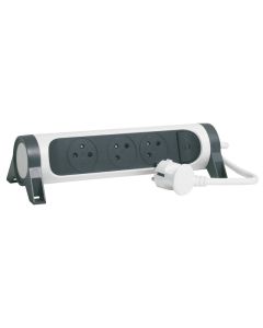 Multiprise LEGRAND 3X2P+T 1.5M avec Interrupteur - Noir