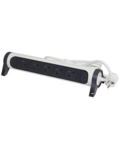 Multiprises LEGRAND 5 Ports 1.5M - Blanc et Gris