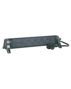 Multiprise LEGRAND 5X2P+T 1.5M avec Interrupteur - Noir