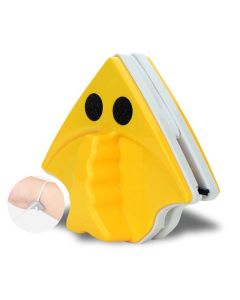 Nettoyant Magnétique Pour Vitres Double Face Triangle - Jaune