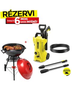 Nettoyeur Haute Pression KÄRCHER K2 Power Control 1400Watts + Barbecue à Charbon