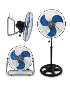 Ventilateur ABM 3en1 - 18 Pouces - 3 Vitesses - Bleu