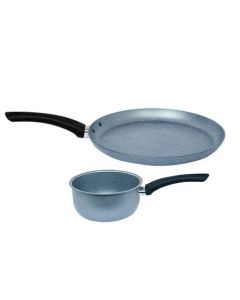 Pack COOK'ART De 2 Pièces Casserole 18cm + Crêpière 25cm - Bleu