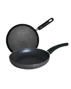 Pack COOK'ART De 2 Pièces Poêle 28cm + Crêpière 25cm - Noir