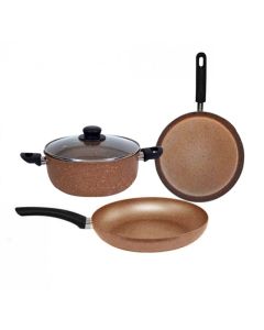 Pack COOK'ART De 4 Pièces Poêle + Faitout + Crêpière - Bronze