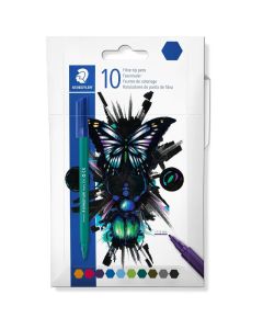 Pack 10 Feutres Couleurs STAEDTLER Pointe Fibre Lavable Durable