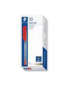 Pack de 10 Stylos à Bille STAEDTLER Stick 430 - Rouge