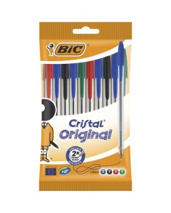 Pack de 10 Stylos BIC Blister Cristal Med Assortis - 601125