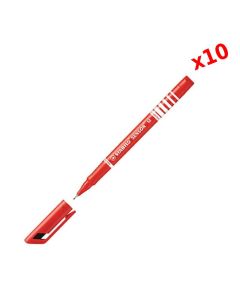 Pack de 10 Stylos STABILO Sensor Relaunch 0.3 mm - Rouge