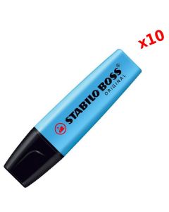 Pack de 10 Surligneurs STABILO BOSS Original - Bleu