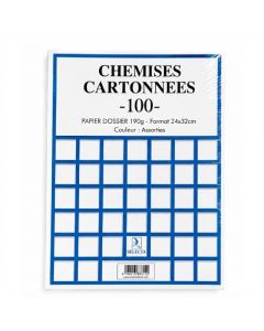 Pack de 100 Chemises Cartonnées SELECTA 190G 24x32 Assortis | Rentrée & Bureau