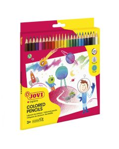 Pack de 12 Crayons Couleur JOVI En Bois hexagonaux