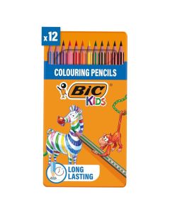 Pack de 12 Crayons De Coloriage BIC Evolution Stripes 