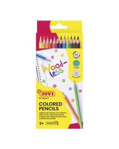 Pack de 12 Crayons de Couleurs JOVI Sans Bois Triangulaire woodless 