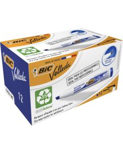Pack de 12 Marqueurs BIC Velleda 1751 Bleu Effaçable - 751066