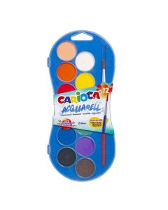 Pack de 12 Pastilles CARIOCA Aquarelle de 30 mm