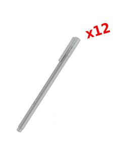 Pack de 12 Stylos STAEDTLER Triplus Broadliner - Gris