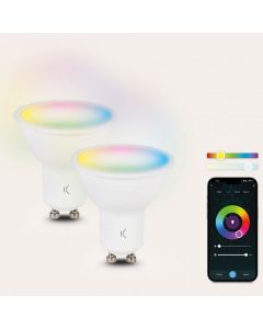 Pack de 2 Ampoules KSIX Smart LED Culot GU10 RGB+CCT