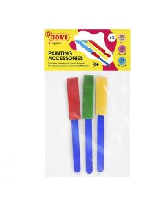 Pack de 3 Petits Pinceaux Plats Éponge JOVI Pour modelage