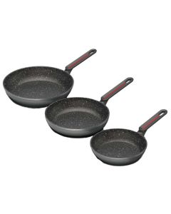 Pack De 3 Poêles TECHWOOD 18cm,22cm&26cm - Noir