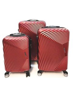 Pack de 3 Valises SAFARI - Rouge Bordeaux