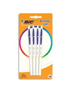 Pack de 4 Stylo BIC à bille Cristal Up - Bleu (94688)