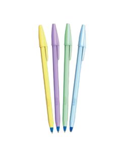 Pack de 4 Stylos BIC Blister Cristal Med Pastel MEA - 108331