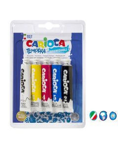 Pack 5 Tubes De Gouache CARIOCA Blister 12ml - Couleurs Vives