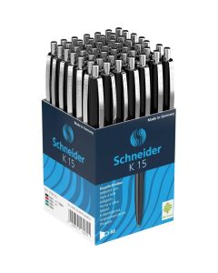 Pack de 50 Stylos à Bille Rétractable En Métal SCHNEIDER K15 - Noir