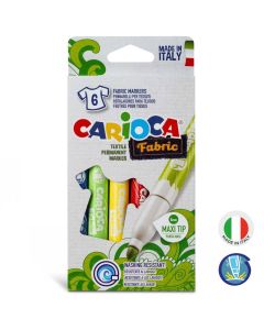 Pack de 6 Feutres CARIOCA Pour Tissu Pointe Maxi 