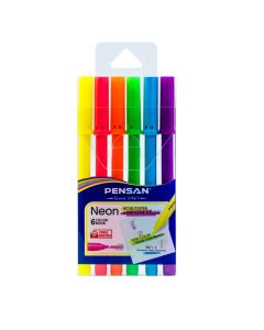 Pack de 6 Marqueurs Fluo Neon PENSAN -Couleurs Éclatantes