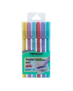 Pack de 6 Marqueurs Fluo Pastel PENSAN - Pochette Assortie