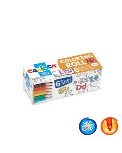 Pack de 6 MINI Crayon de Couleur CARIOCA Avec Rouleau Adhesif ABC 85X10CM 