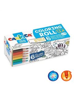 Pack de 6 MINI Crayons de Couleur CARIOCA Avec Rouleau Adhesif SEA 85X10CM 