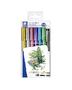 Pack de 6 stylo Métallique STAEDTLER Transparent - Assortis 