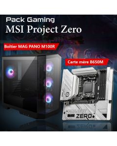 Pack Gaming MSI PROJECT ZERO Boîtier MAG PANO M100R & carte mère B650M - Noir