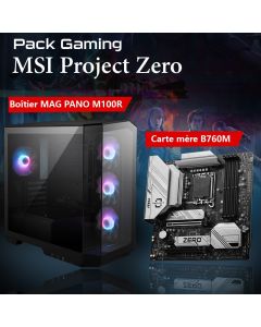 Pack Gaming MSI PROJECT ZERO Boîtier MAG PANO M100R & carte mère B760M - Noir