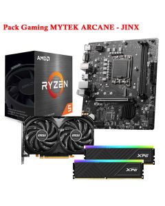 Pack Gaming MYTEK: AMD Ryzen 5, PRO H610M-E, RTX 4060 & 16Go RGB