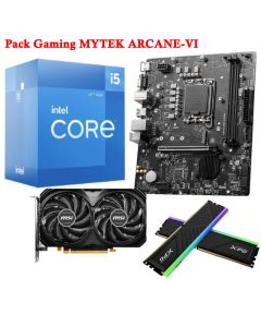 Pack Gaming MYTEK: I5-12400F, Pro H610M-E DDR4, RTX 4060 & 16Go RGB