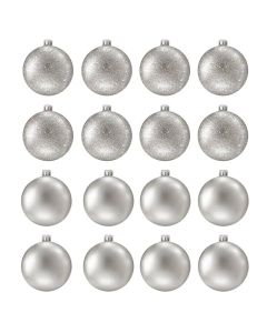 Pack de16 Boules de Décoration Pour Sapin - Argent (KM805)