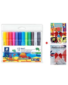 Pack de 12 Feutre à pointe fibre STAEDTLER géante triangulaire Noirs jumbo 