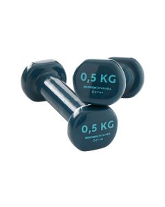 Paire d'haltères Fitness Domyos 2 x 0,5 kg - Revêtement PVC Bleu Marine