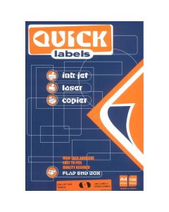 Paquet de 100 étiquettes QUICK LABELS A4 210 x 297 mm