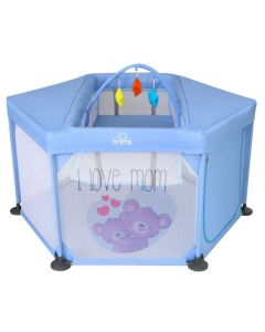 Parc Lit Prima Carino 2-en-1 Hexagonal - Bleu - 0 à 36 mois