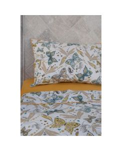 Parure De Lit NEED'S 1 Place Et Demi Buterfly 120 X 190cm - Jaune