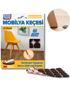 Patin en Feutre BOSS TAPE Adhésif Rond Pour pied de Meuble 20 mm